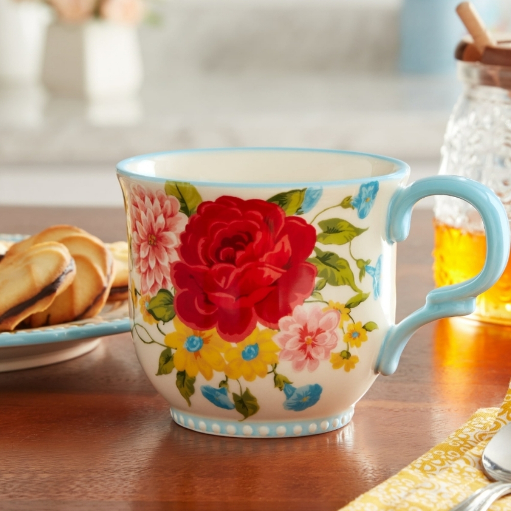 Gift ❤️ New Pioneer Woman Sweet Rose Mug & Throw Blanket Gift Set - Picture 6 of 7